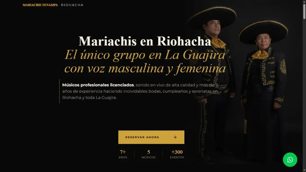 Mariachis Tenampa - landing page