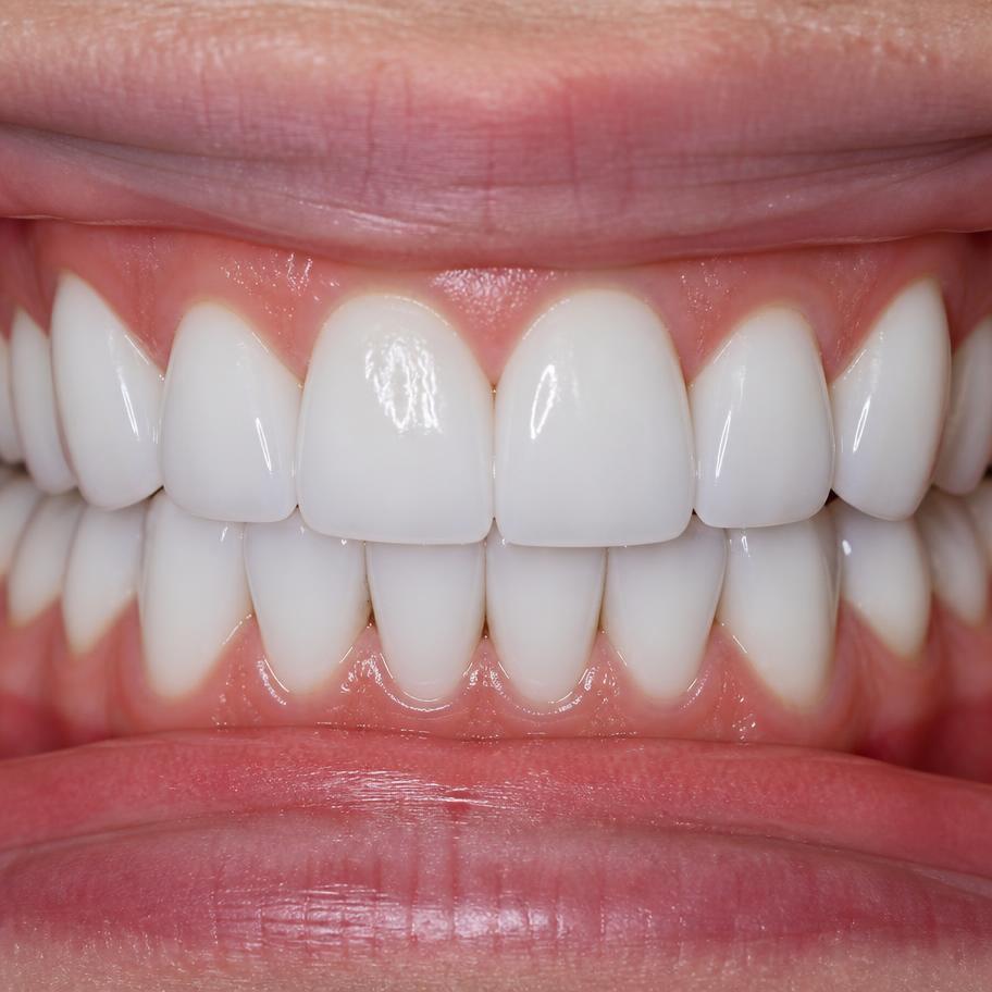 Carillas de porcelana en dientes anterosuperiores — después